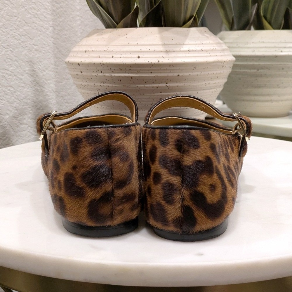 Madewell Hera Ballet Flats Women 9 Leopard Real Calf Hair Buckle Mary Jane NT863 - Picture 4 of 7